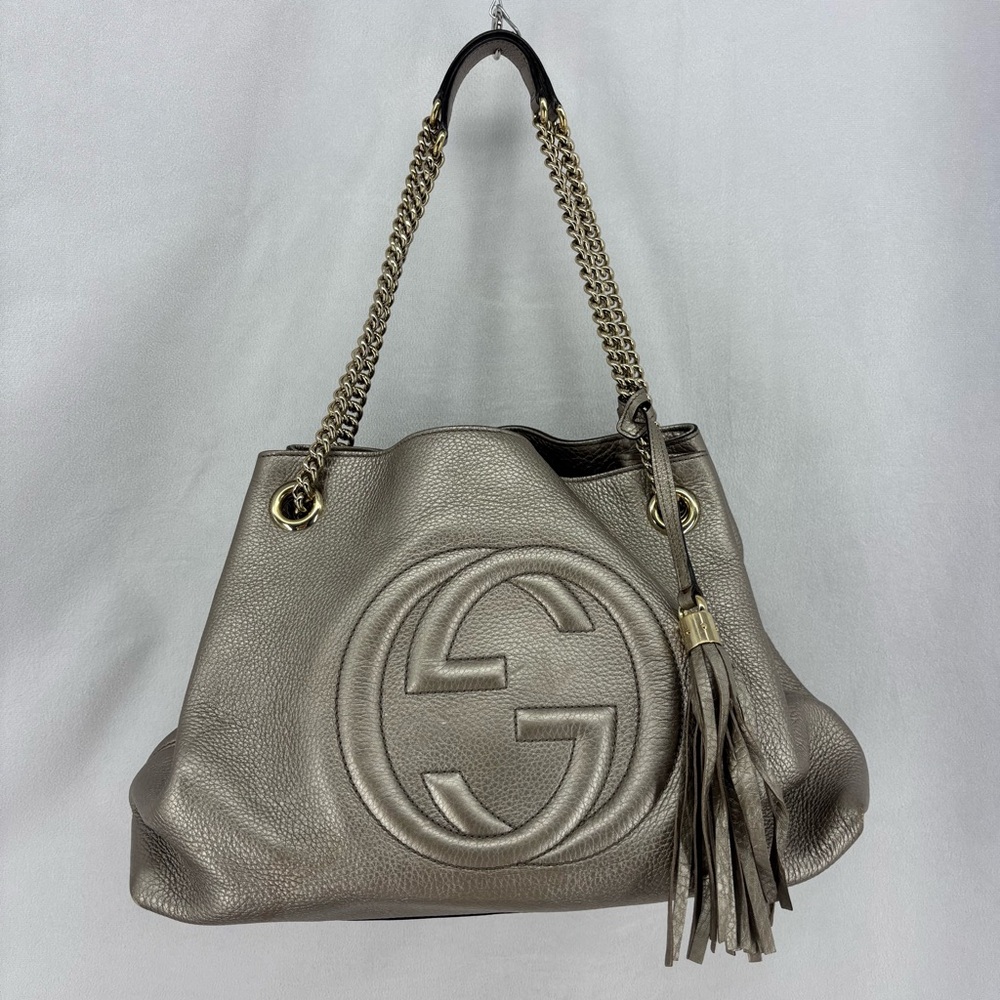 Gucci Metallic Gray Shoulder Bag